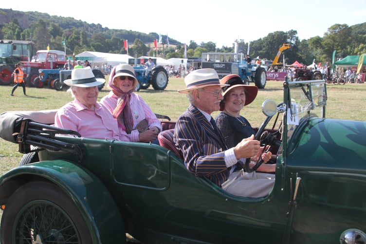 John Harris takes guests on a tour of Dunster Show 2026 in his 1926 three-litre Bentley. PHOTO: George Ody.