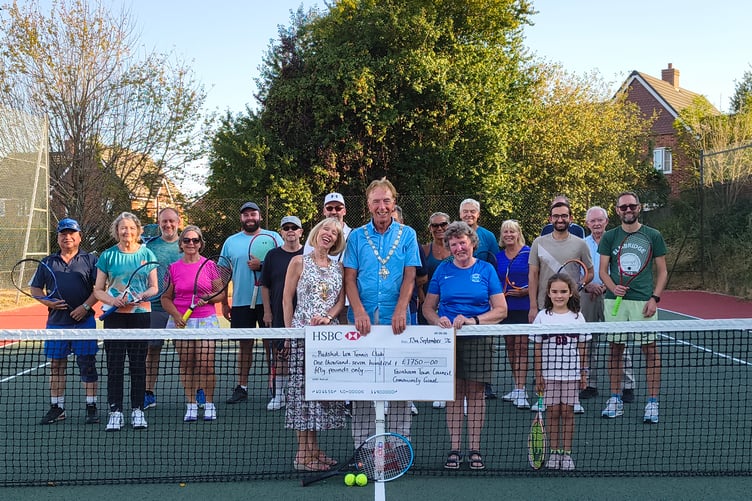 Farnham town mayor Graham White and mayoress Judy White visited Badshot Lea Tennis Club
