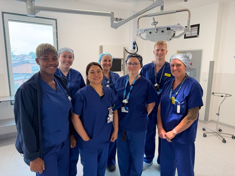 General theatre team members in the £87 million new surgical centre opened in Musgrove Park Hospital.