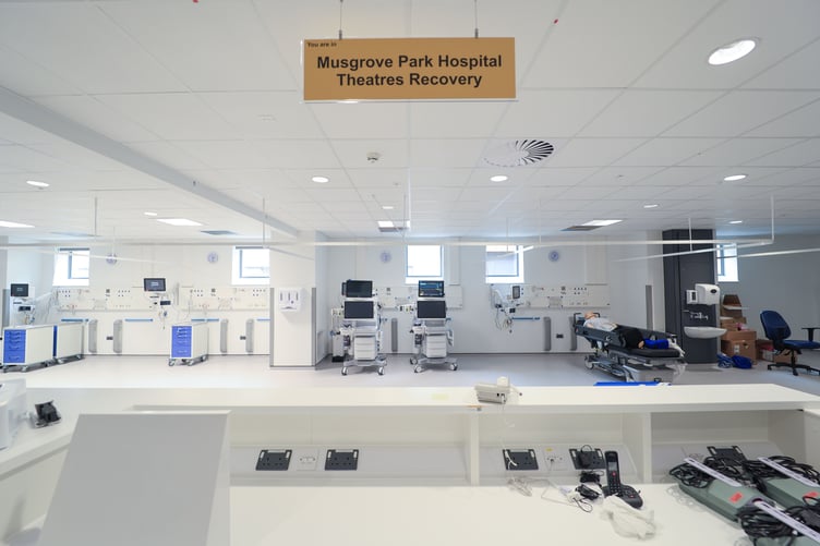 The general theatres recovery area in the new surgical centre in Musgrove Park Hospital.