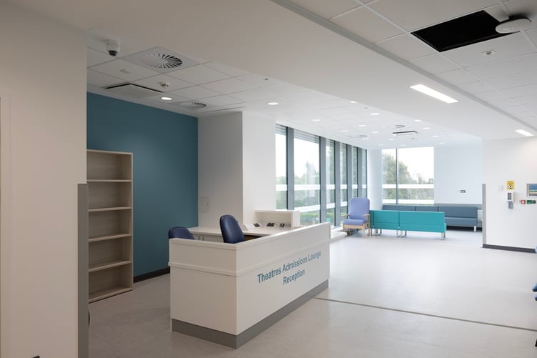 The theatre admissions lounge reception in the newly-opened King's Building in Musgrove Park Hospital.