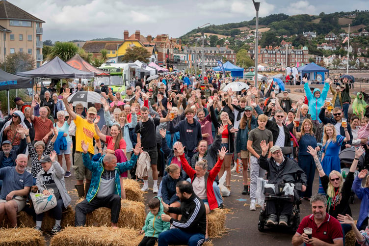 The sea front was packed with thousands of people enjoying this year's Minehead Bay Festival. PHOTO: James Aitken.