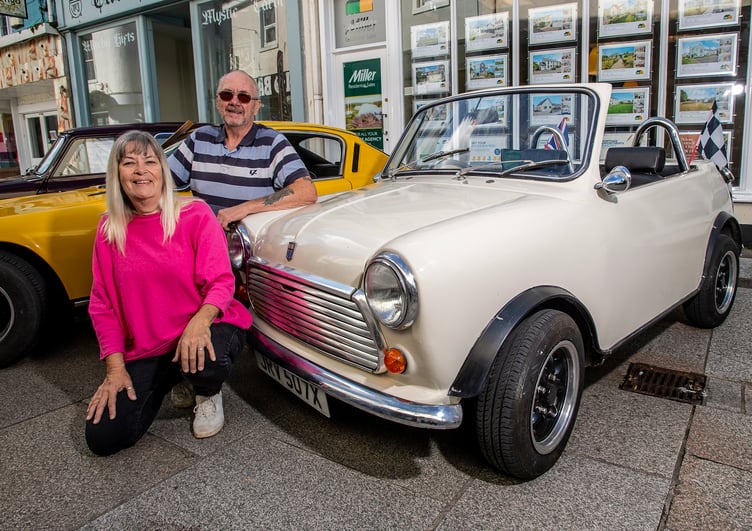 Pete and Denise Bradford attended the show in the centre of St Austell with their special 1982 Mini. (Picture: Paul Williams)