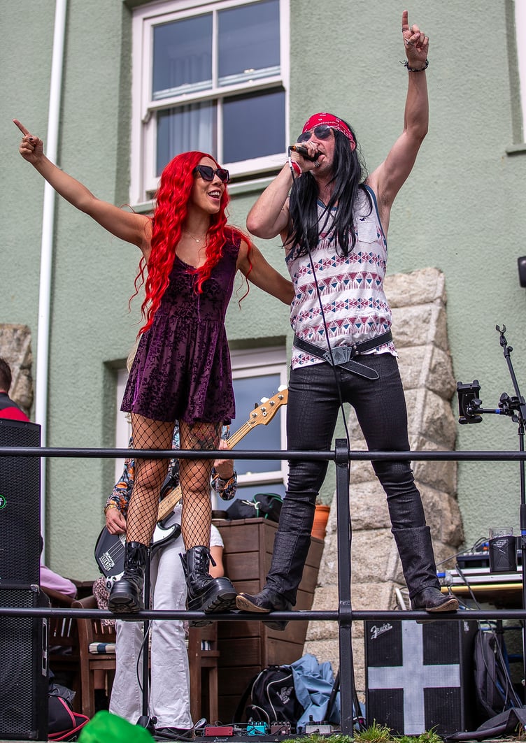 The high-energy Cornish band, The Dead Vandalz, entertaining the crowd at Pier House. (Picture: Paul Williams)