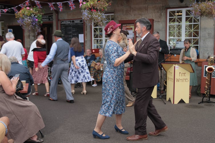 Music to dance to from South Molton-based Fine Whines vintage jazz band during West Somerset's 1940s weekend. PHOTO: George Ody.