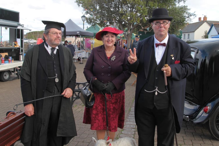 'Prime Minister Winston Churchill' gave West Somerset his famous wartime 'V for victory' sign during a weekend of Forties fun. PHOTO: George Ody.