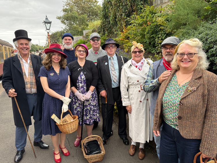 Some the locals who brought the 1940s back to life on the West Somerset Railway line for a weekend. PHOTO: Tim Wetherell.