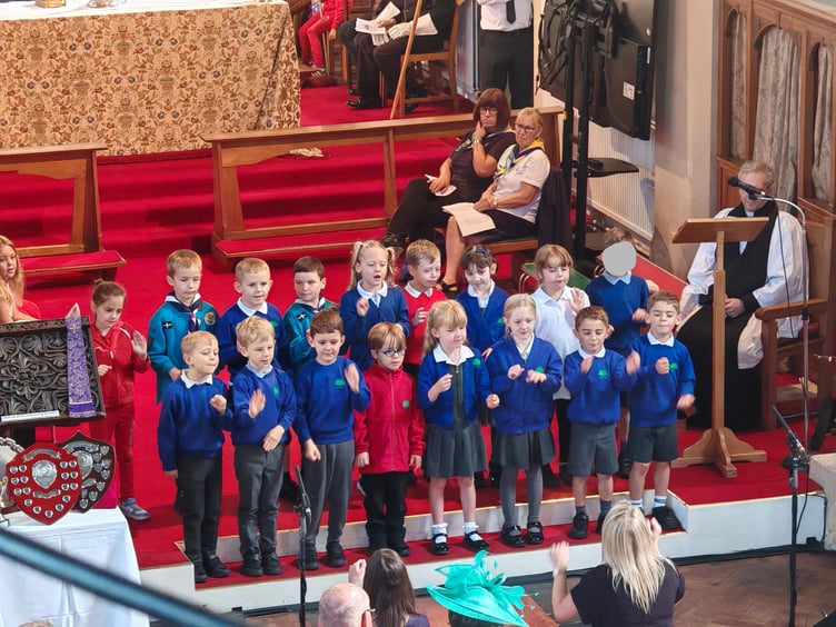 Torpoint Nursery and Infant School performing at the service. (Picture: Andy Campfield)