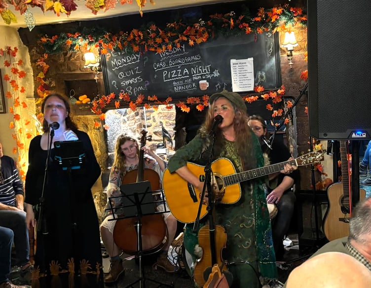 Mary and the Faeries singing on the Home Stage at the Cramptonbury Festival. PHOTO: Mandy Parker Nuhob.