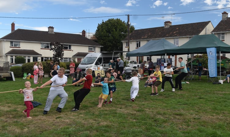 All ages and sizes took part in the tug-o-war during Wellington's annual Howard Road fun day.