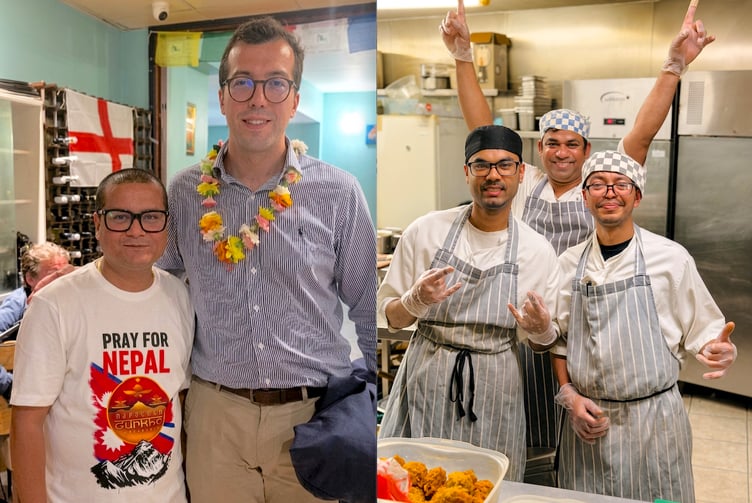 Scenes from one of the fundraising evenings at the Gurkha Restaurant in St Austell.