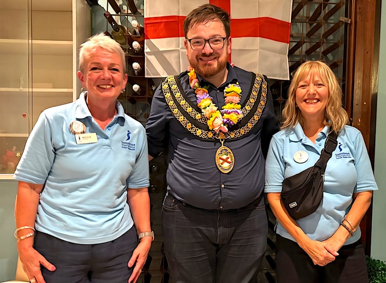 St Austell mayor Ethan Stephens with members of Kernow Soroptimists.