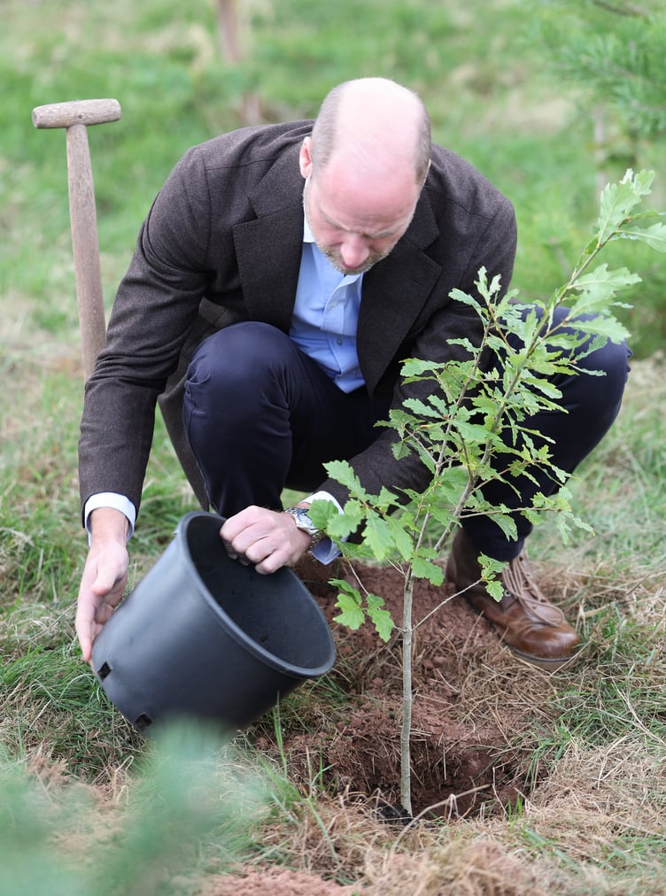 Prince William plants a tree at White Castle Farm (pic by Chris Jackson/PA Wire)
