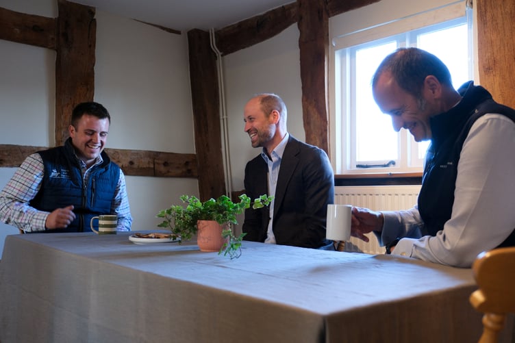 Prince William chats to his latest tenant farmer