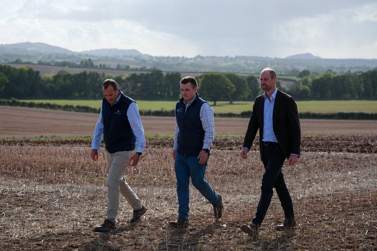 Prince William takes a walk with Harry Davies