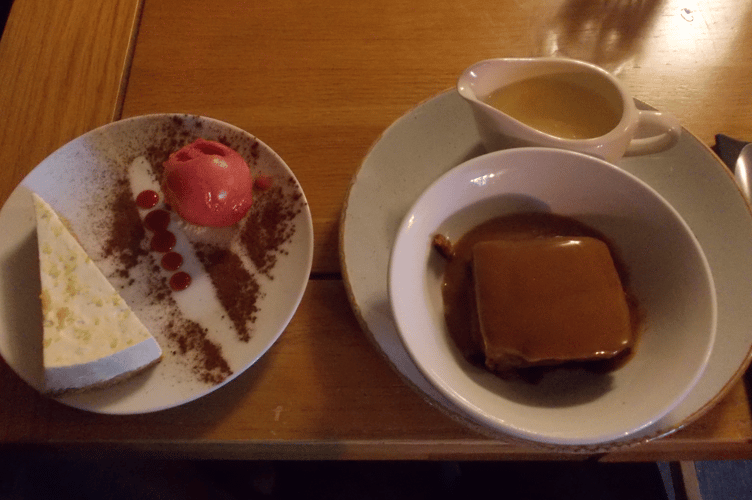 Lemon cheesecake and sticky toffee pudding at The Greyfriar, October 23rd 2026.