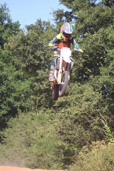 Leaping through the air is one of Oli's favourite parts about racing.