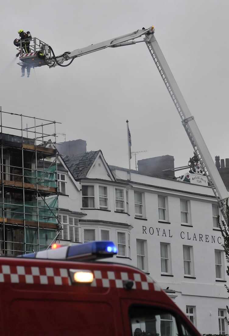 Ten years on. Royal Clarence Hotel Fire in Exeter from October 28, 2016. Photo: Steve Pope/MDA