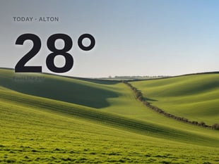 Alton: sunny day, high of 28°C